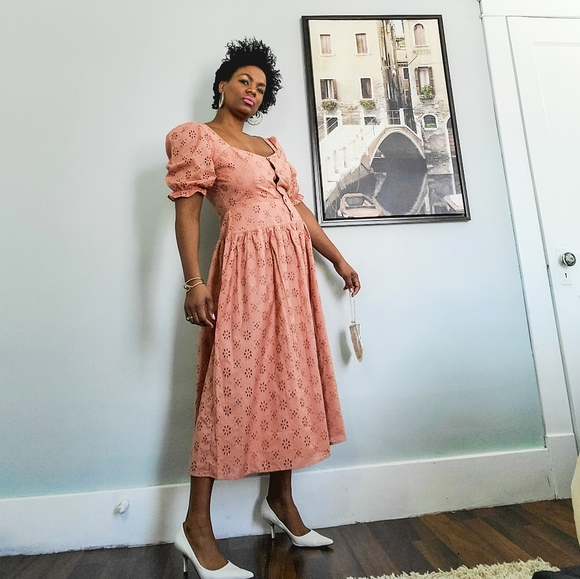 Embroidery Cotton Midi Dress, 12 - Picture 10 of 15